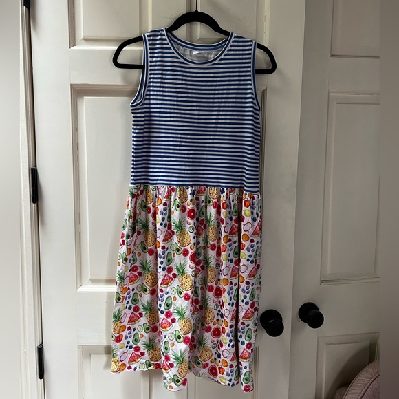 Little Skye Fruit Print Sundress Girls Size 14 - Picture 1 of 4